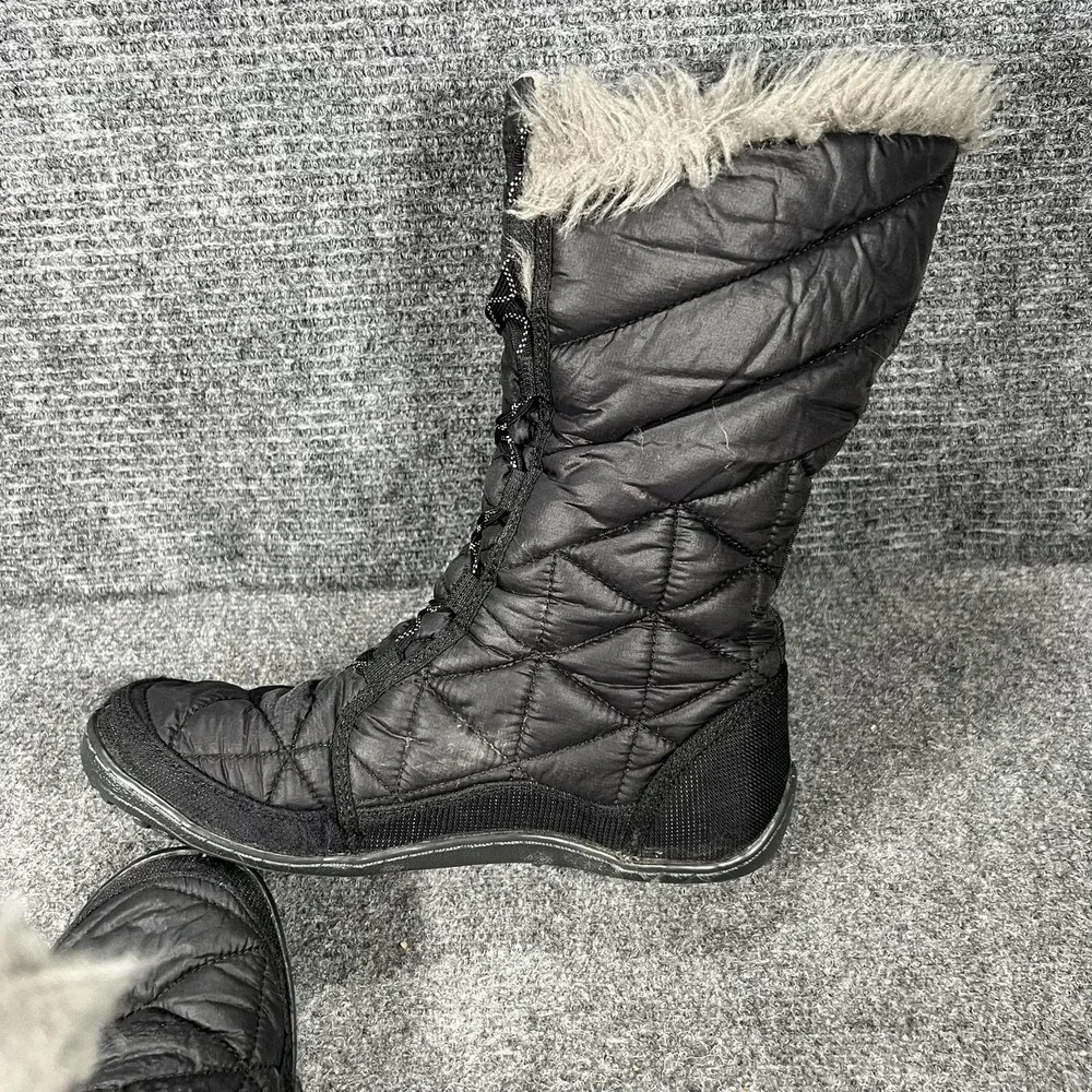 Columbia Boots Womens Size 9 Black Waterproof Quilted Fur Snow Winter YL5164-011